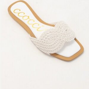 CCOCCI White Crochet Sandals